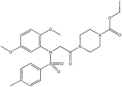 ethyl 4-({2,5-dimethoxy[(4-methylphenyl)sulfonyl]anilino}acetyl)piperazine-1-carboxylate Struktur