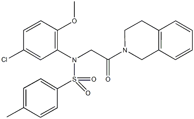 N-(5-chloro-2-methoxyphenyl)-N-[2-(3,4-dihydro-2(1H)-isoquinolinyl)-2-oxoethyl]-4-methylbenzenesulfonamide Struktur