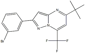 2-(3-bromophenyl)-5-(1,1-dimethylethyl)-7-(trifluoromethyl)pyrazolo[1,5-a]pyrimidine Struktur