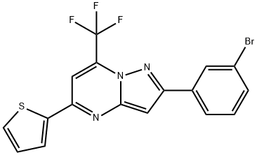 2-(3-bromophenyl)-5-thien-2-yl-7-(trifluoromethyl)pyrazolo[1,5-a]pyrimidine Struktur