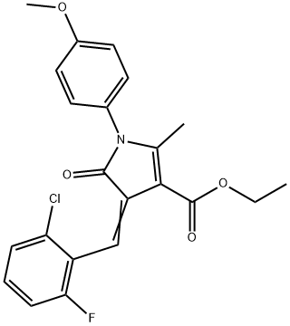 ethyl 4-(2-chloro-6-fluorobenzylidene)-1-(4-methoxyphenyl)-2-methyl-5-oxo-4,5-dihydro-1H-pyrrole-3-carboxylate Struktur