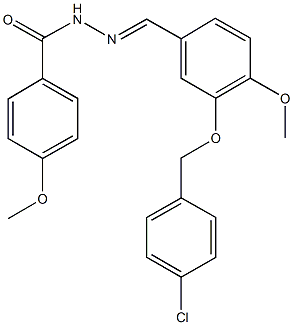 N'-{3-[(4-chlorobenzyl)oxy]-4-methoxybenzylidene}-4-methoxybenzohydrazide Struktur