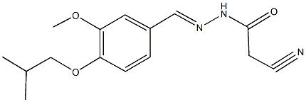 2-cyano-N'-(4-isobutoxy-3-methoxybenzylidene)acetohydrazide Struktur