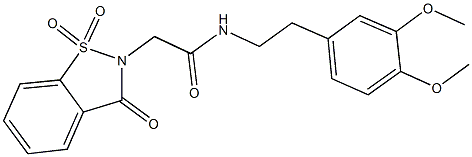 N-[2-(3,4-dimethoxyphenyl)ethyl]-2-(1,1-dioxido-3-oxo-1,2-benzisothiazol-2(3H)-yl)acetamide Struktur