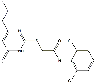 N-(2,6-dichlorophenyl)-2-[(6-oxo-4-propyl-1,6-dihydro-2-pyrimidinyl)sulfanyl]acetamide Struktur