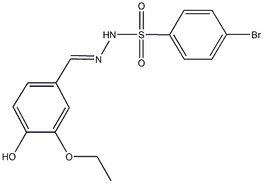 4-bromo-N'-(3-ethoxy-4-hydroxybenzylidene)benzenesulfonohydrazide Struktur