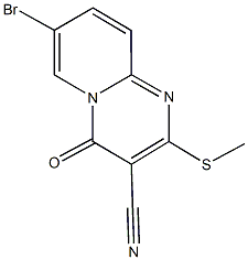 7-bromo-2-(methylsulfanyl)-4-oxo-4H-pyrido[1,2-a]pyrimidine-3-carbonitrile Struktur