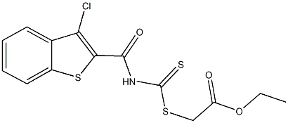 ethyl [({[(3-chloro-1-benzothien-2-yl)carbonyl]amino}carbothioyl)sulfanyl]acetate Struktur