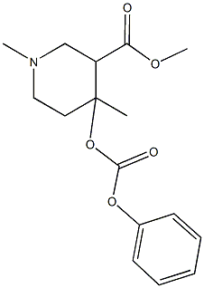 methyl 1,4-dimethyl-4-[(phenoxycarbonyl)oxy]-3-piperidinecarboxylate Struktur