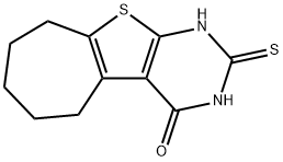 2-thioxo-1,2,3,5,6,7,8,9-octahydro-4H-cyclohepta[4,5]thieno[2,3-d]pyrimidin-4-one Struktur