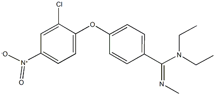 4-{2-chloro-4-nitrophenoxy}-N,N-diethyl-N'-methylbenzenecarboximidamide Struktur