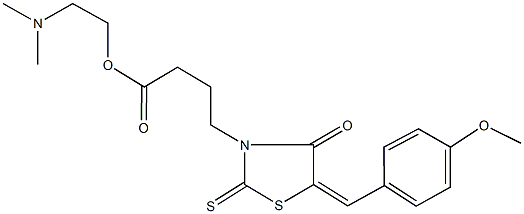 2-(dimethylamino)ethyl 4-[5-(4-methoxybenzylidene)-4-oxo-2-thioxo-1,3-thiazolidin-3-yl]butanoate Struktur