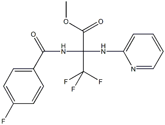 methyl 3,3,3-trifluoro-2-[(4-fluorobenzoyl)amino]-2-(2-pyridinylamino)propanoate Struktur