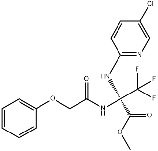 methyl 2-[(5-chloro-2-pyridinyl)amino]-3,3,3-trifluoro-2-[(phenoxyacetyl)amino]propanoate Struktur