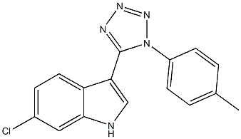 6-chloro-3-[1-(4-methylphenyl)-1H-tetraazol-5-yl]-1H-indole Struktur