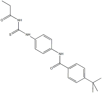 4-tert-butyl-N-(4-{[(propionylamino)carbothioyl]amino}phenyl)benzamide Struktur