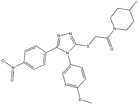 1-({[5-{4-nitrophenyl}-4-(4-methoxyphenyl)-4H-1,2,4-triazol-3-yl]sulfanyl}acetyl)-4-methylpiperidine Struktur