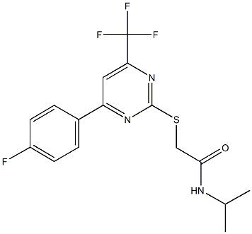 2-{[4-(4-fluorophenyl)-6-(trifluoromethyl)-2-pyrimidinyl]sulfanyl}-N-isopropylacetamide Struktur