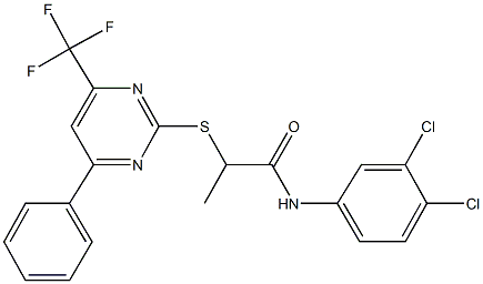 N-(3,4-dichlorophenyl)-2-{[4-phenyl-6-(trifluoromethyl)-2-pyrimidinyl]sulfanyl}propanamide Struktur