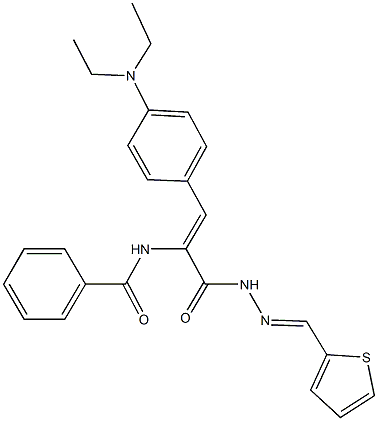 N-(2-[4-(diethylamino)phenyl]-1-{[2-(2-thienylmethylene)hydrazino]carbonyl}vinyl)benzamide Struktur