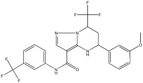 5-(3-methoxyphenyl)-7-(trifluoromethyl)-N-[3-(trifluoromethyl)phenyl]-4,5,6,7-tetrahydropyrazolo[1,5-a]pyrimidine-3-carboxamide Struktur