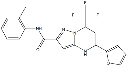 N-(2-ethylphenyl)-5-(2-furyl)-7-(trifluoromethyl)-4,5,6,7-tetrahydropyrazolo[1,5-a]pyrimidine-2-carboxamide Struktur