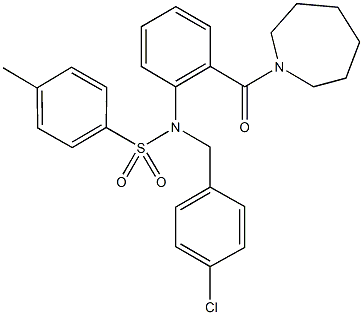 N-[2-(1-azepanylcarbonyl)phenyl]-N-(4-chlorobenzyl)-4-methylbenzenesulfonamide Struktur