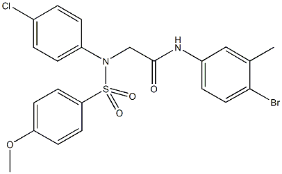 N-(4-bromo-3-methylphenyl)-2-{4-chloro[(4-methoxyphenyl)sulfonyl]anilino}acetamide Struktur