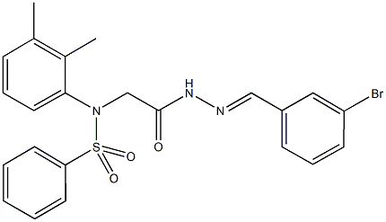 N-{2-[2-(3-bromobenzylidene)hydrazino]-2-oxoethyl}-N-(2,3-dimethylphenyl)benzenesulfonamide Struktur