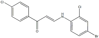 3-(4-bromo-2-chloroanilino)-1-(4-chlorophenyl)-2-propen-1-one Struktur