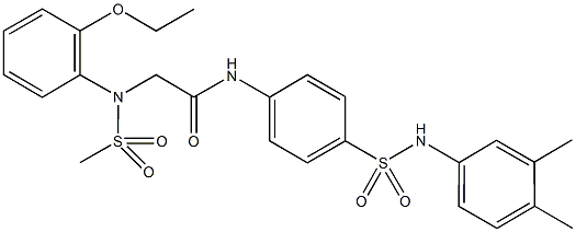 N-{4-[(3,4-dimethylanilino)sulfonyl]phenyl}-2-[2-ethoxy(methylsulfonyl)anilino]acetamide Struktur