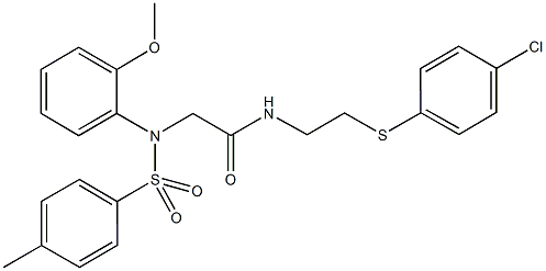 N-{2-[(4-chlorophenyl)sulfanyl]ethyl}-2-{2-methoxy[(4-methylphenyl)sulfonyl]anilino}acetamide Struktur