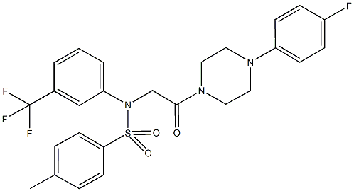 N-{2-[4-(4-fluorophenyl)-1-piperazinyl]-2-oxoethyl}-4-methyl-N-[3-(trifluoromethyl)phenyl]benzenesulfonamide Struktur