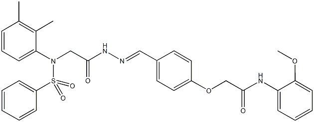 2-[4-(2-{[2,3-dimethyl(phenylsulfonyl)anilino]acetyl}carbohydrazonoyl)phenoxy]-N-(2-methoxyphenyl)acetamide Struktur