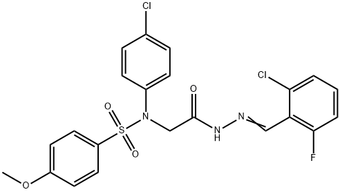 N-{2-[2-(2-chloro-6-fluorobenzylidene)hydrazino]-2-oxoethyl}-N-(4-chlorophenyl)-4-methoxybenzenesulfonamide Struktur