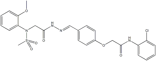 N-(2-chlorophenyl)-2-[4-(2-{[2-methoxy(methylsulfonyl)anilino]acetyl}carbohydrazonoyl)phenoxy]acetamide Struktur