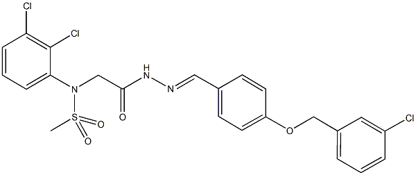 N-[2-(2-{4-[(3-chlorobenzyl)oxy]benzylidene}hydrazino)-2-oxoethyl]-N-(2,3-dichlorophenyl)methanesulfonamide Struktur