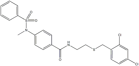 N-{2-[(2,4-dichlorobenzyl)sulfanyl]ethyl}-4-[methyl(phenylsulfonyl)amino]benzamide Struktur