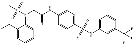 2-[2-ethyl(methylsulfonyl)anilino]-N-(4-{[3-(trifluoromethyl)anilino]sulfonyl}phenyl)acetamide Struktur