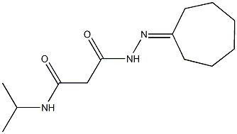 3-(2-cycloheptylidenehydrazino)-N-isopropyl-3-oxopropanamide Struktur