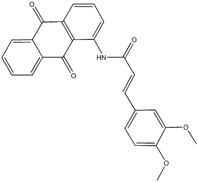 3-(3,4-dimethoxyphenyl)-N-(9,10-dioxo-9,10-dihydro-1-anthracenyl)acrylamide Struktur