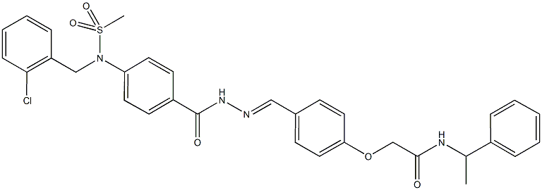 2-[4-(2-{4-[(2-chlorobenzyl)(methylsulfonyl)amino]benzoyl}carbohydrazonoyl)phenoxy]-N-(1-phenylethyl)acetamide Struktur