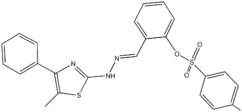 2-[2-(5-methyl-4-phenyl-1,3-thiazol-2-yl)carbohydrazonoyl]phenyl 4-methylbenzenesulfonate Struktur