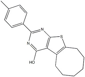 2-(4-methylphenyl)-5,6,7,8,9,10-hexahydrocycloocta[4,5]thieno[2,3-d]pyrimidin-4-ol Struktur