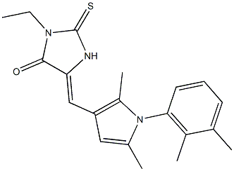 5-{[1-(2,3-dimethylphenyl)-2,5-dimethyl-1H-pyrrol-3-yl]methylene}-3-ethyl-2-thioxoimidazolidin-4-one Struktur