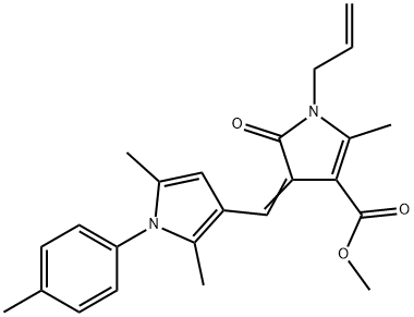 methyl 1-allyl-4-{[2,5-dimethyl-1-(4-methylphenyl)-1H-pyrrol-3-yl]methylene}-2-methyl-5-oxo-4,5-dihydro-1H-pyrrole-3-carboxylate Struktur