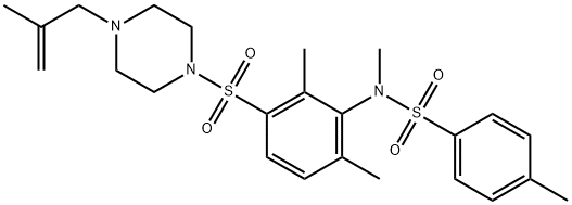 N-(2,6-dimethyl-3-{[4-(2-methyl-2-propenyl)-1-piperazinyl]sulfonyl}phenyl)-N,4-dimethylbenzenesulfonamide Struktur