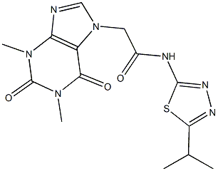 2-(1,3-dimethyl-2,6-dioxo-1,2,3,6-tetrahydro-7H-purin-7-yl)-N-(5-isopropyl-1,3,4-thiadiazol-2-yl)acetamide Struktur