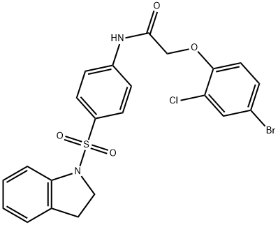 2-(4-bromo-2-chlorophenoxy)-N-[4-(2,3-dihydro-1H-indol-1-ylsulfonyl)phenyl]acetamide Struktur