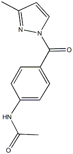 N-{4-[(3-methyl-1H-pyrazol-1-yl)carbonyl]phenyl}acetamide Struktur